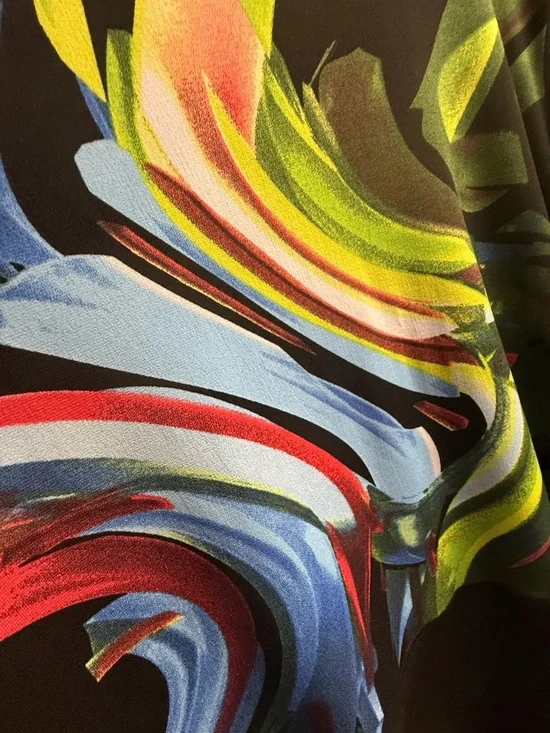 eva varro Black Vibrant Multicolor Brushstroke Gorgeous Artistic Top Women’s XL - Picture 8 of 16